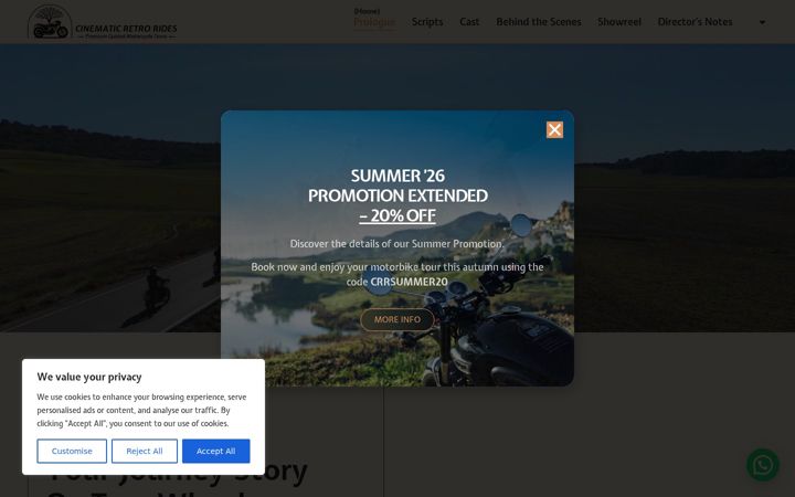Screenshot of cinematicretrorides.com