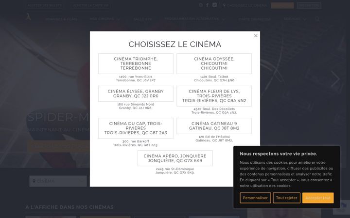 Screenshot of cinematriomphe.com