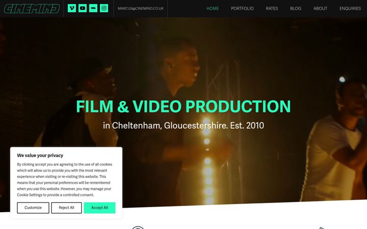 Screenshot of cinemind.co.uk