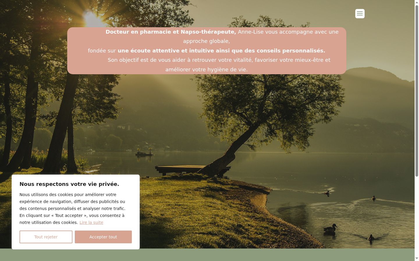 Captura de pantalla del banner de consentimiento mostrado antes de cualquier interacción