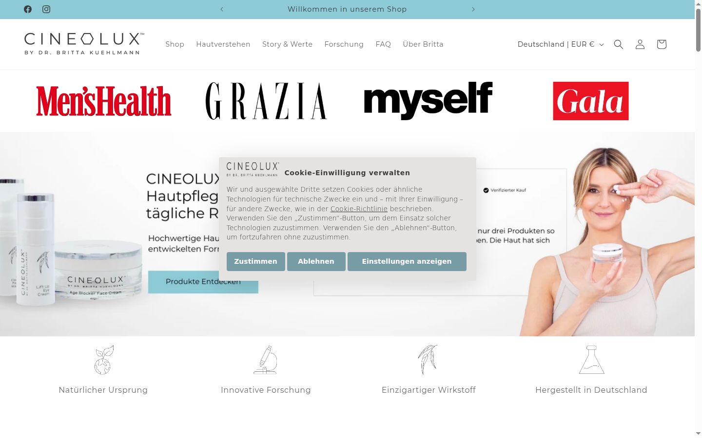 Screenshot tal-banner tal-kunsens muri qabel kwalunkwe interazzjoni