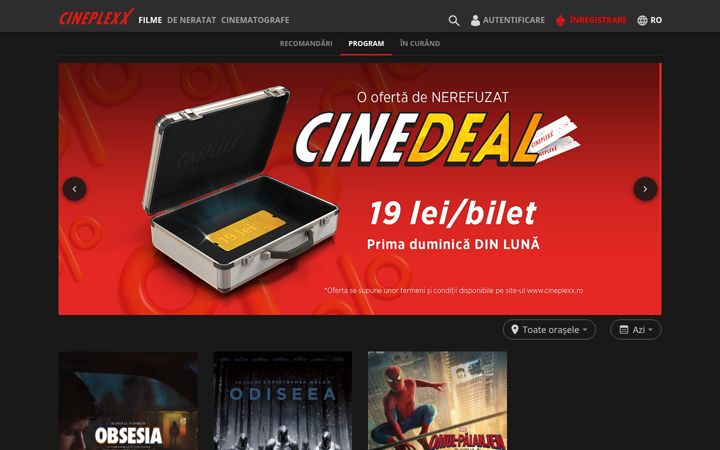 Screenshot di cineplexx.ro