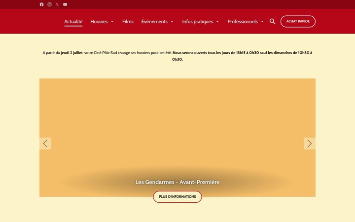 Captura de pantalla de cinepolesud.fr