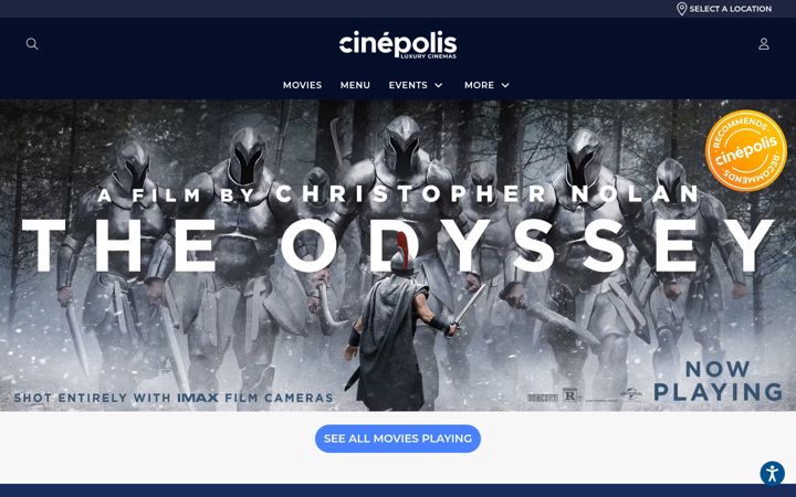 Screenshot of cinepolisusa.com