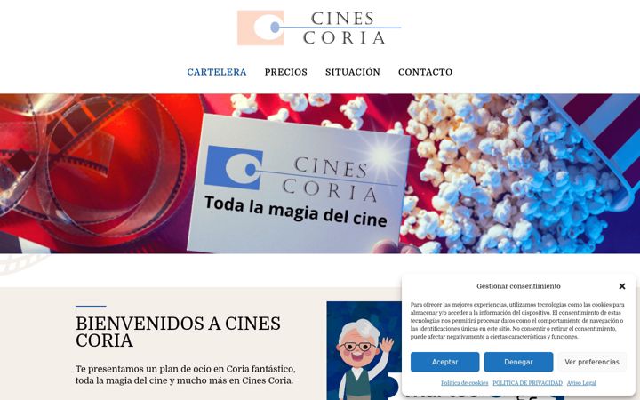 Snímek obrazovky cinescoria.es