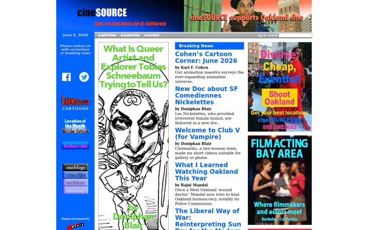Screenshot of cinesourcemagazine.com