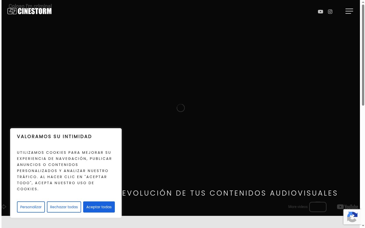 Screenshot del banner di consenso mostrato prima di qualsiasi interazione