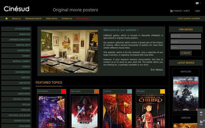 Screenshot of cinesud-affiches.com