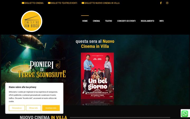 Screenshot of cineteatrodonbosco.com