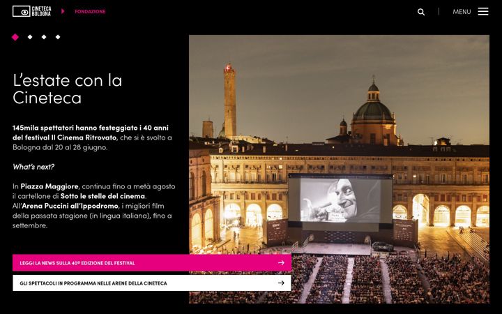 Screenshot of cinetecadibologna.it