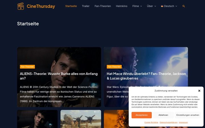 Screenshot of cinethursday.com
