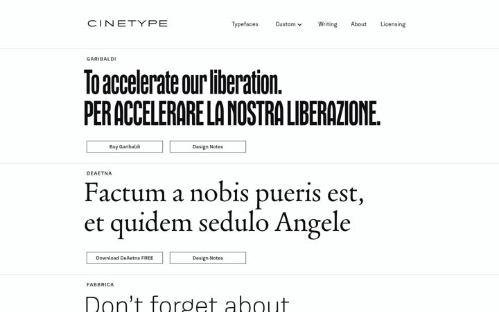 Screenshot of cinetype.com
