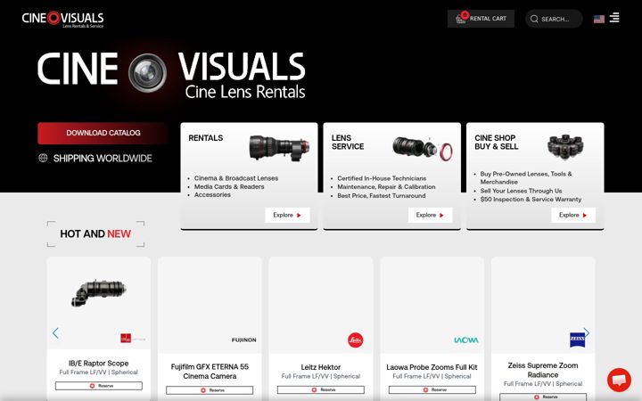 Screenshot of cinevisuals.com