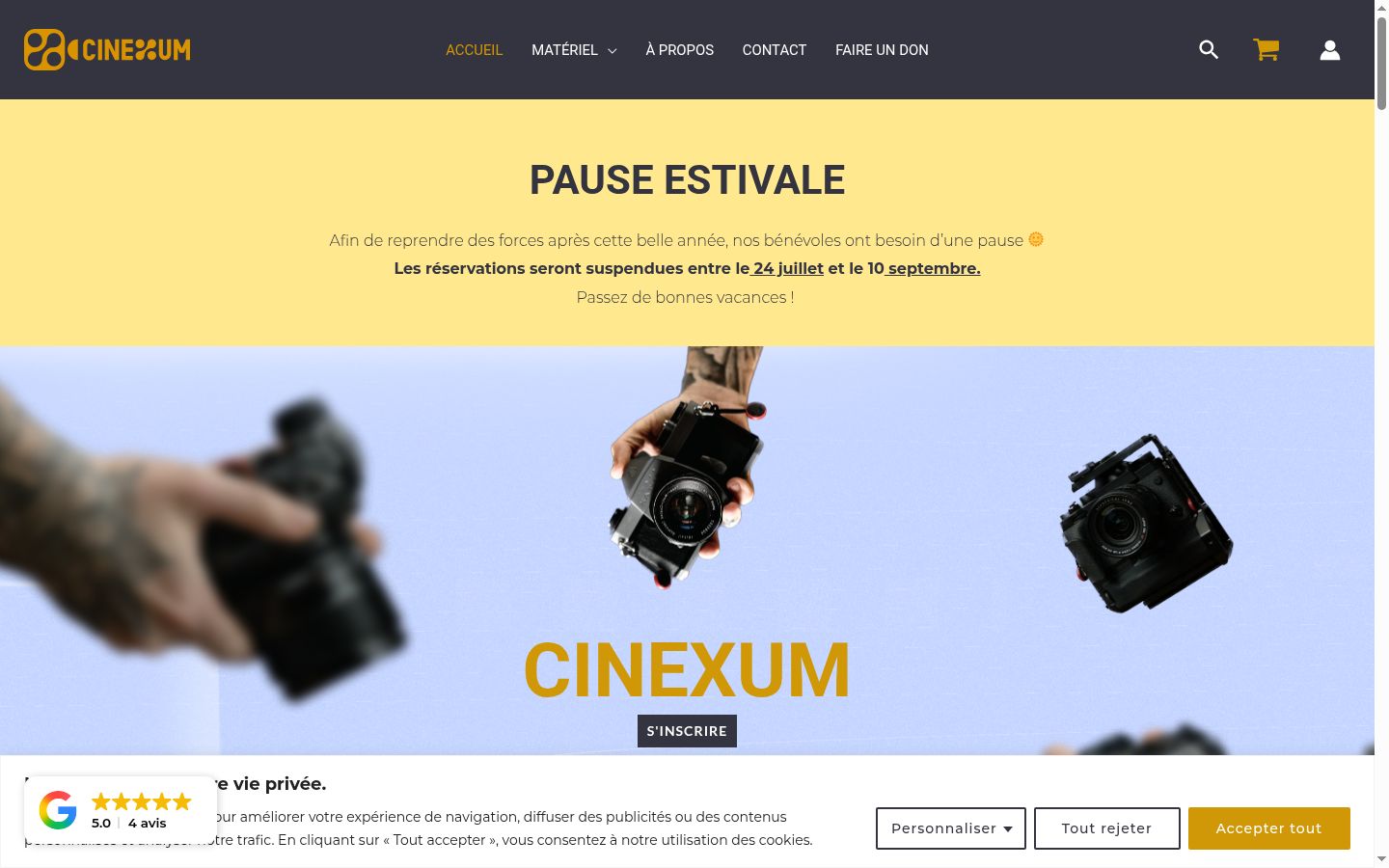 Screenshot del banner di consenso mostrato prima di qualsiasi interazione
