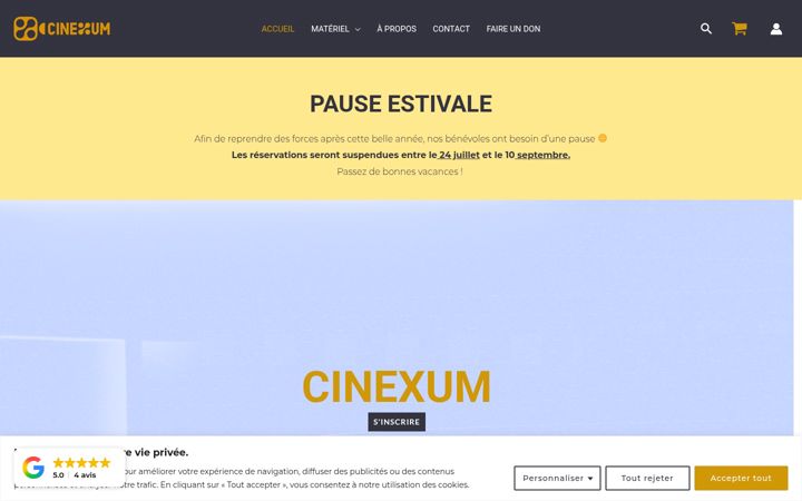 Screenshot of cinexum.com