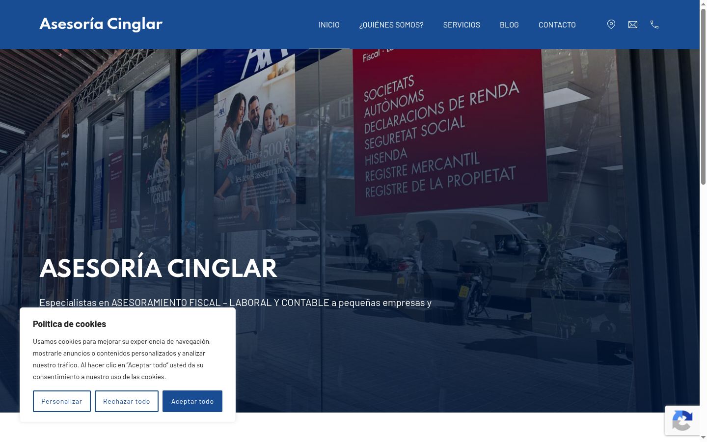 Screenshot del banner di consenso mostrato prima di qualsiasi interazione