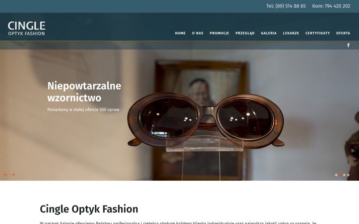 Képernyőkép: cingleoptyk.pl