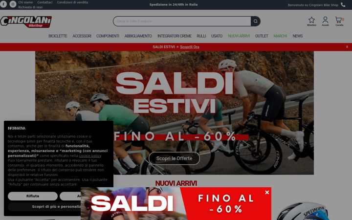 Screenshot of cingolanibikeshop.com