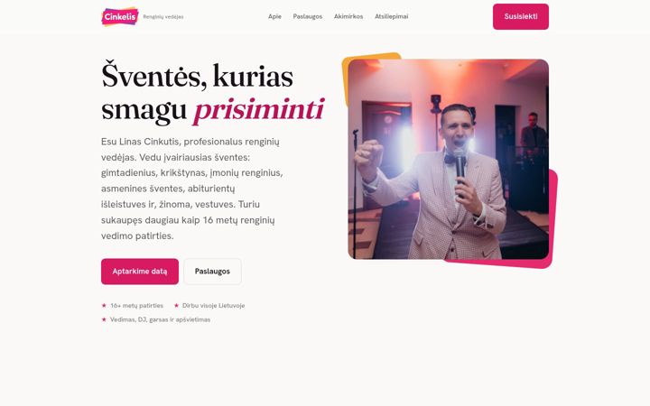 Screenshot of cinkelis.com