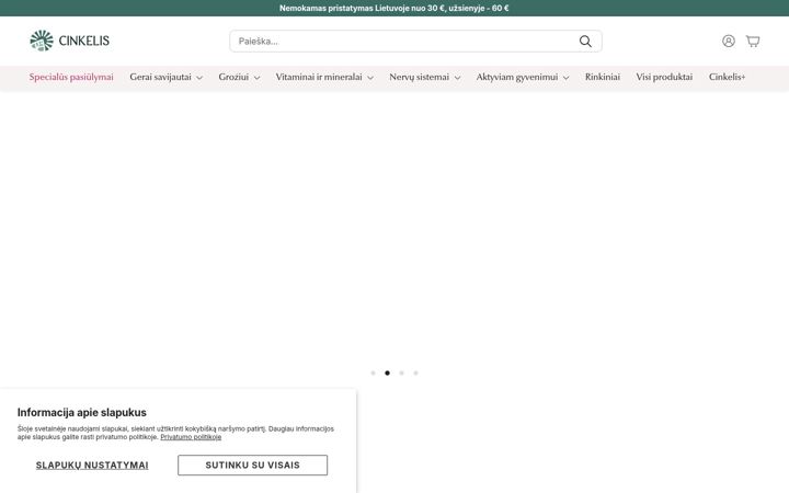 Screenshot of cinkelis.lt