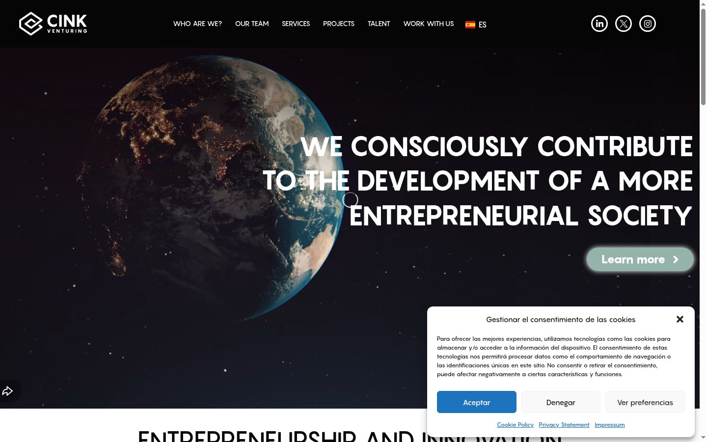 Screenshot del banner di consenso mostrato prima di qualsiasi interazione