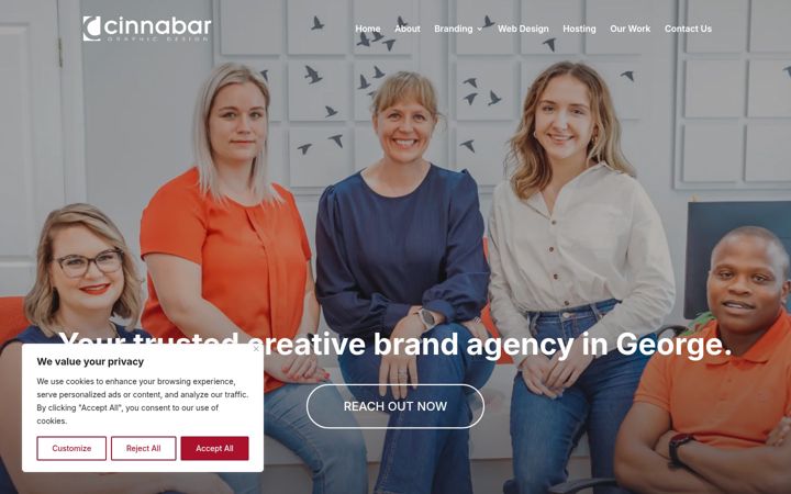Screenshot van cinnabar.co.za