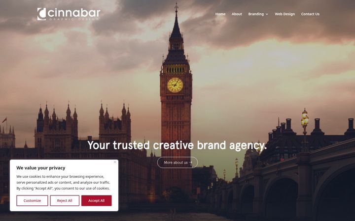 Snímek obrazovky cinnabarstudio.co.uk