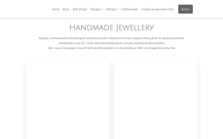 Snímek obrazovky cinnamonjewellery.co.uk