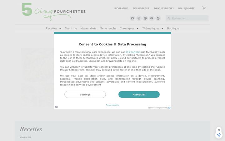 Screenshot of cinqfourchettes.com
