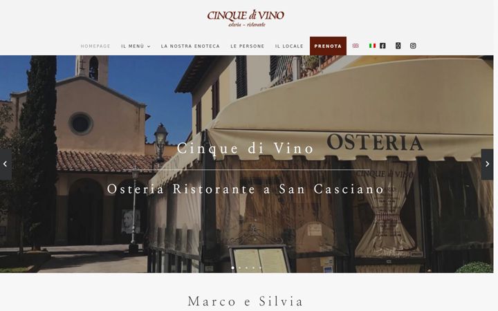 Screenshot of cinquedivino.it
