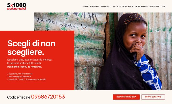 Screenshot of cinquepermille-actionaid.it