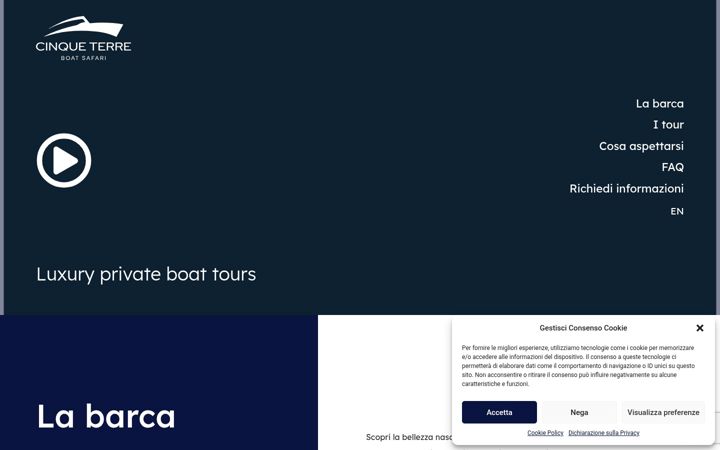Screenshot of cinqueterreboatsafari.com