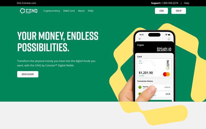 Screenshot of cinqwallet.com