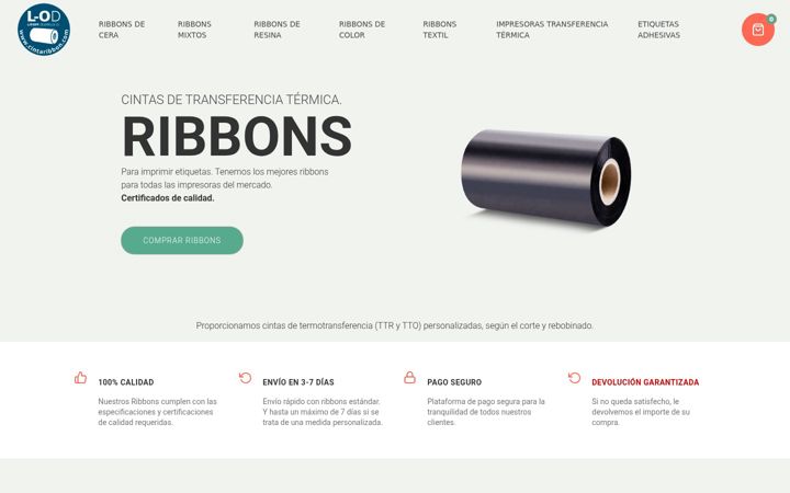 Screenshot of cintaribbon.com