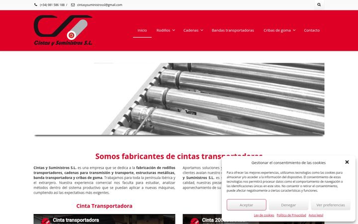 Screenshot of cintasysuministros.com
