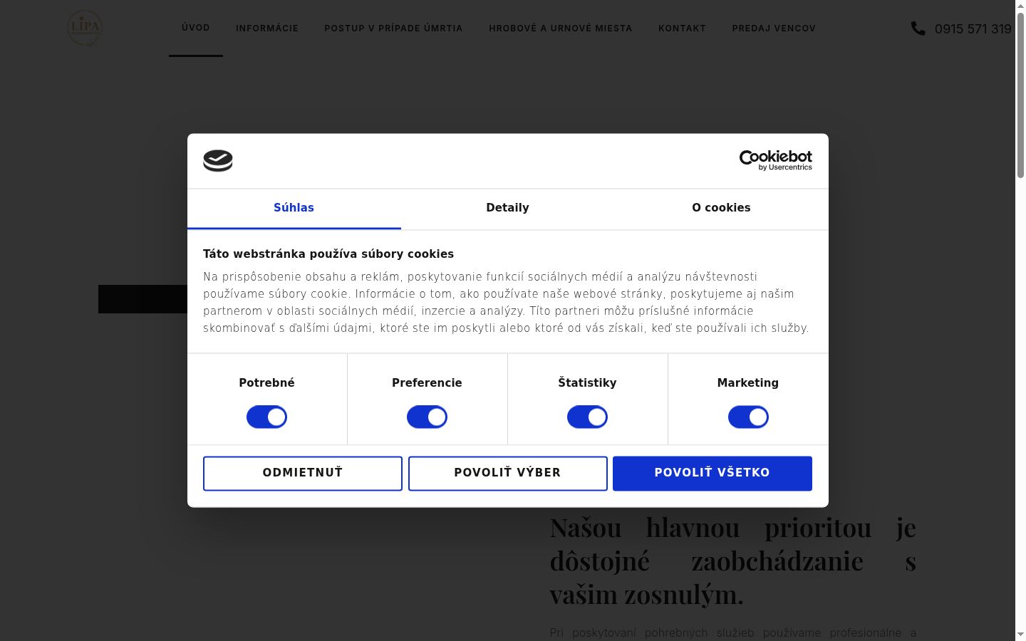 Sutikimo reklamjuostės, rodytos prieš bet kokią sąveiką, ekrano kopija