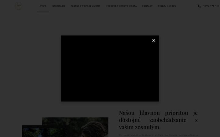 Screenshot of cintorinlucenec.sk