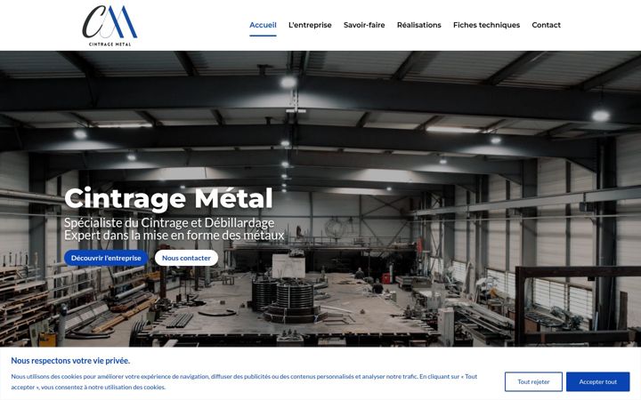 Snímek obrazovky cintragemetal.fr