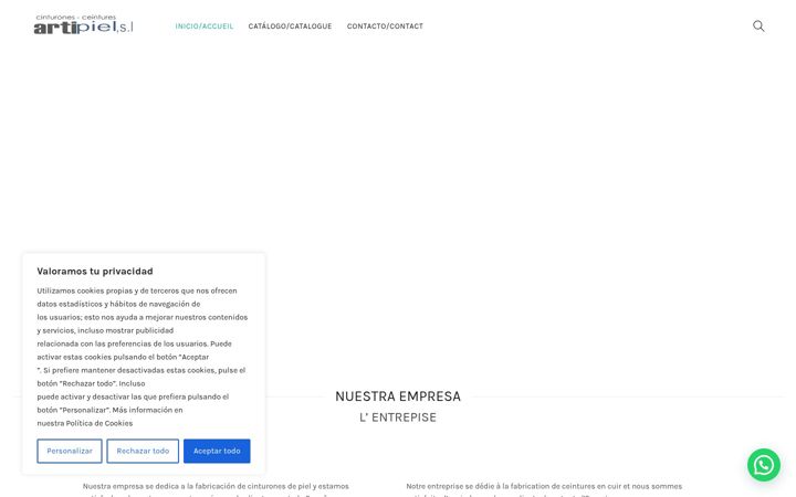 Screenshot ta' cinturonesartipiel.es