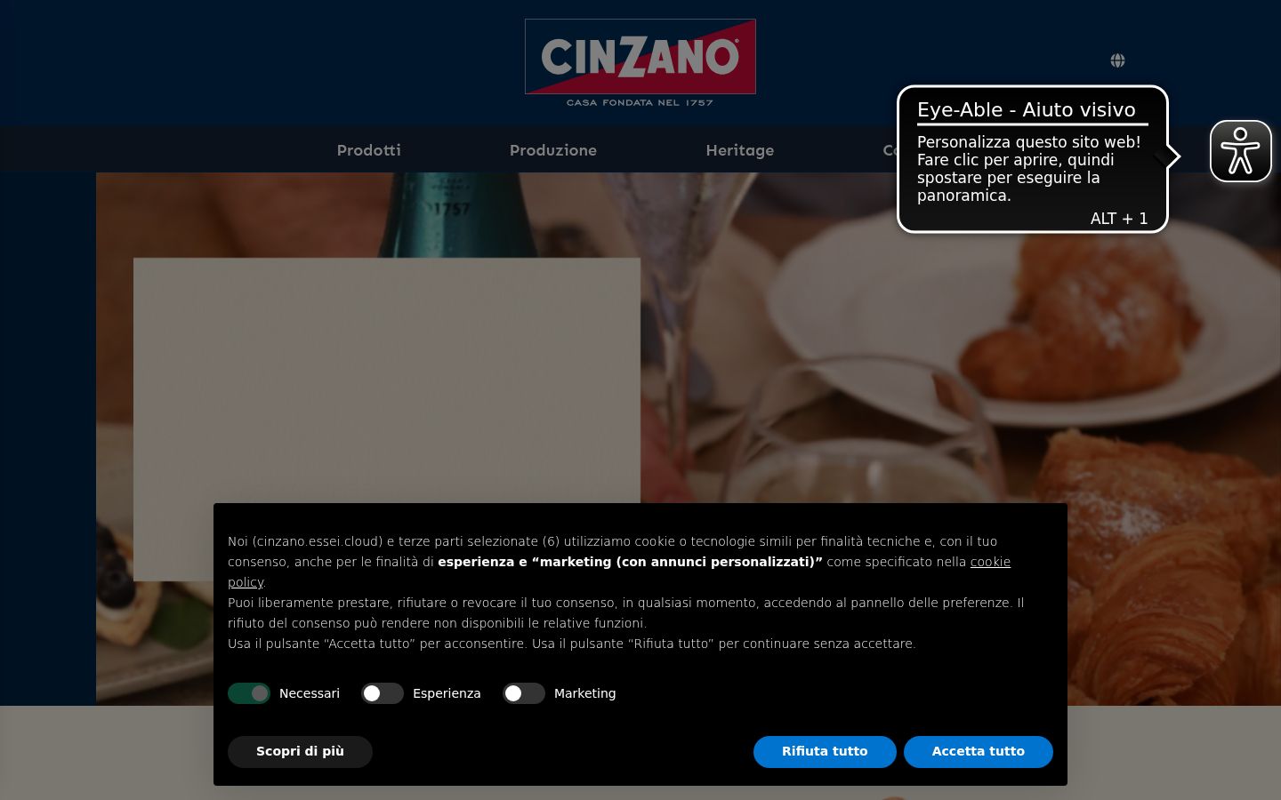 Screenshot van de toestemmingsbanner zoals getoond vóór enige interactie