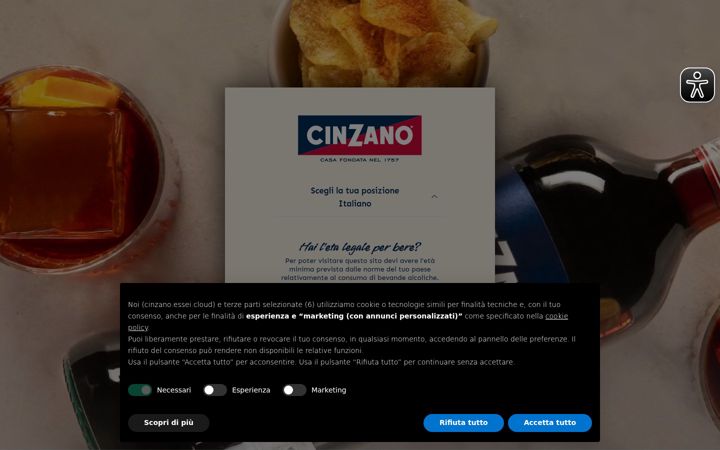 Screenshot του cinzano.com