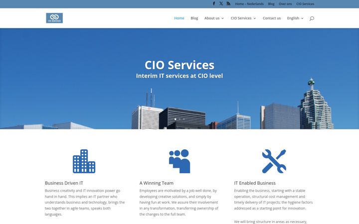 Ekraanipilt saidist cio-services.nl