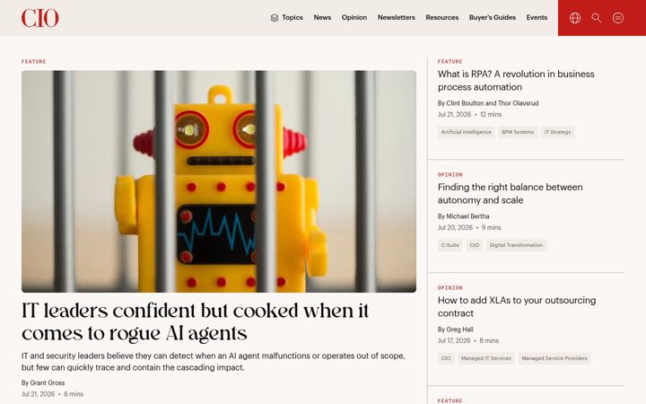 Screenshot of cio.com.au