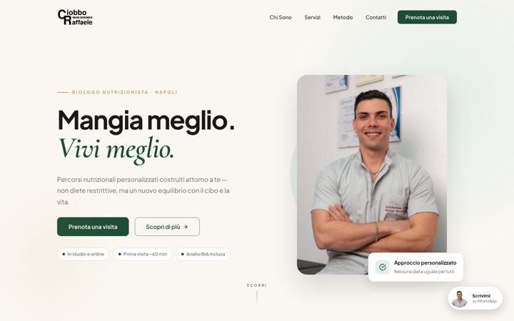 Screenshot von ciobboraffaelenutrizione.it
