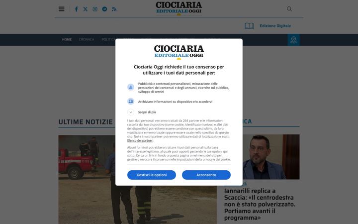 Screenshot of ciociariaoggi.it