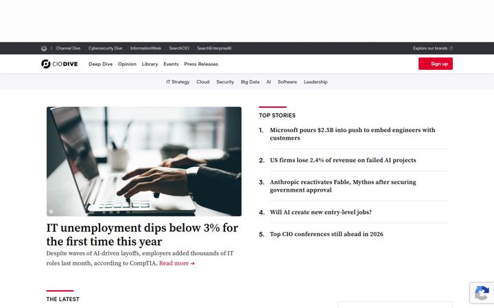 Skærmbillede af ciodive.com