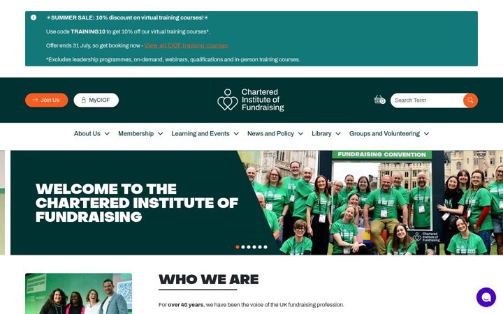 Screenshot of ciof.org.uk