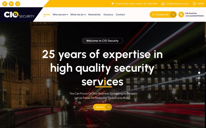 Snímek obrazovky ciosecurity.co.uk