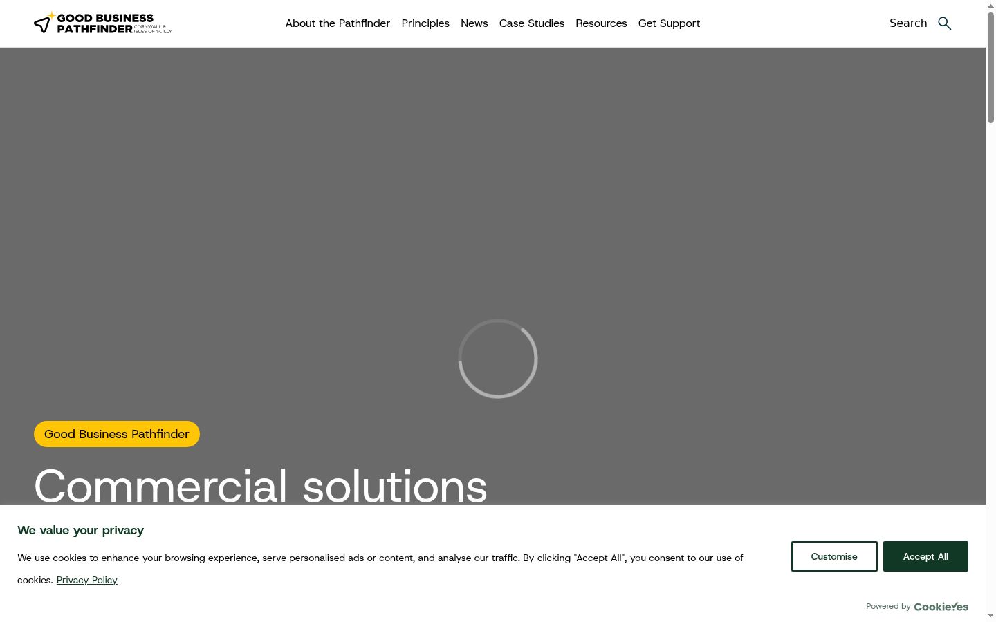Screenshot of the consent banner shown before any interaction