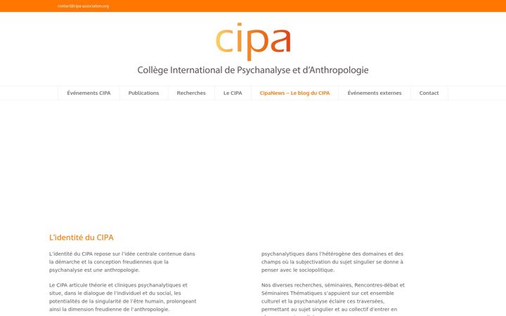Ekraanipilt saidist cipa-association.org